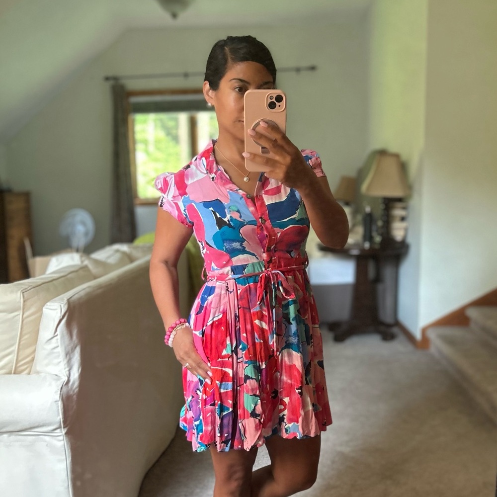 Floral Molly Bracket Pink Alice shirt dress